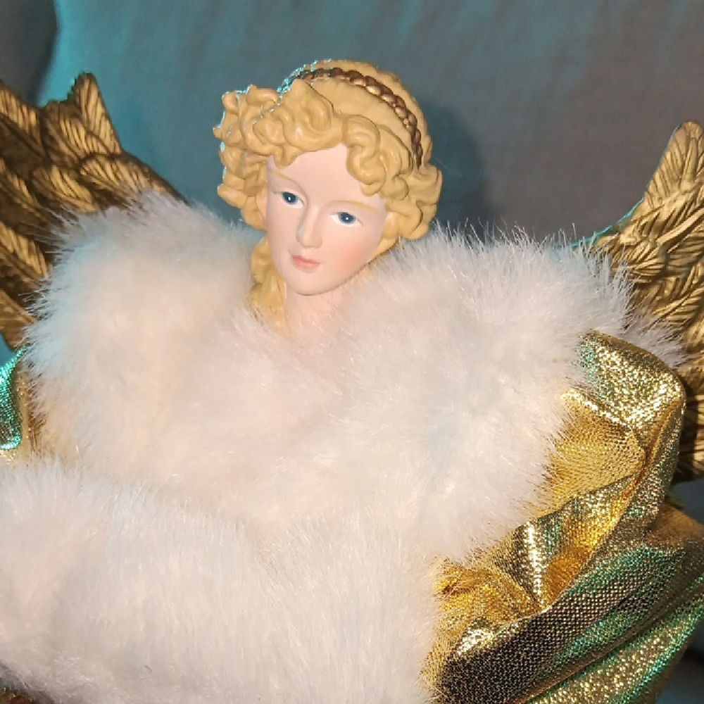Gold and Red Angel Tree Topper - Picture 2 of 5